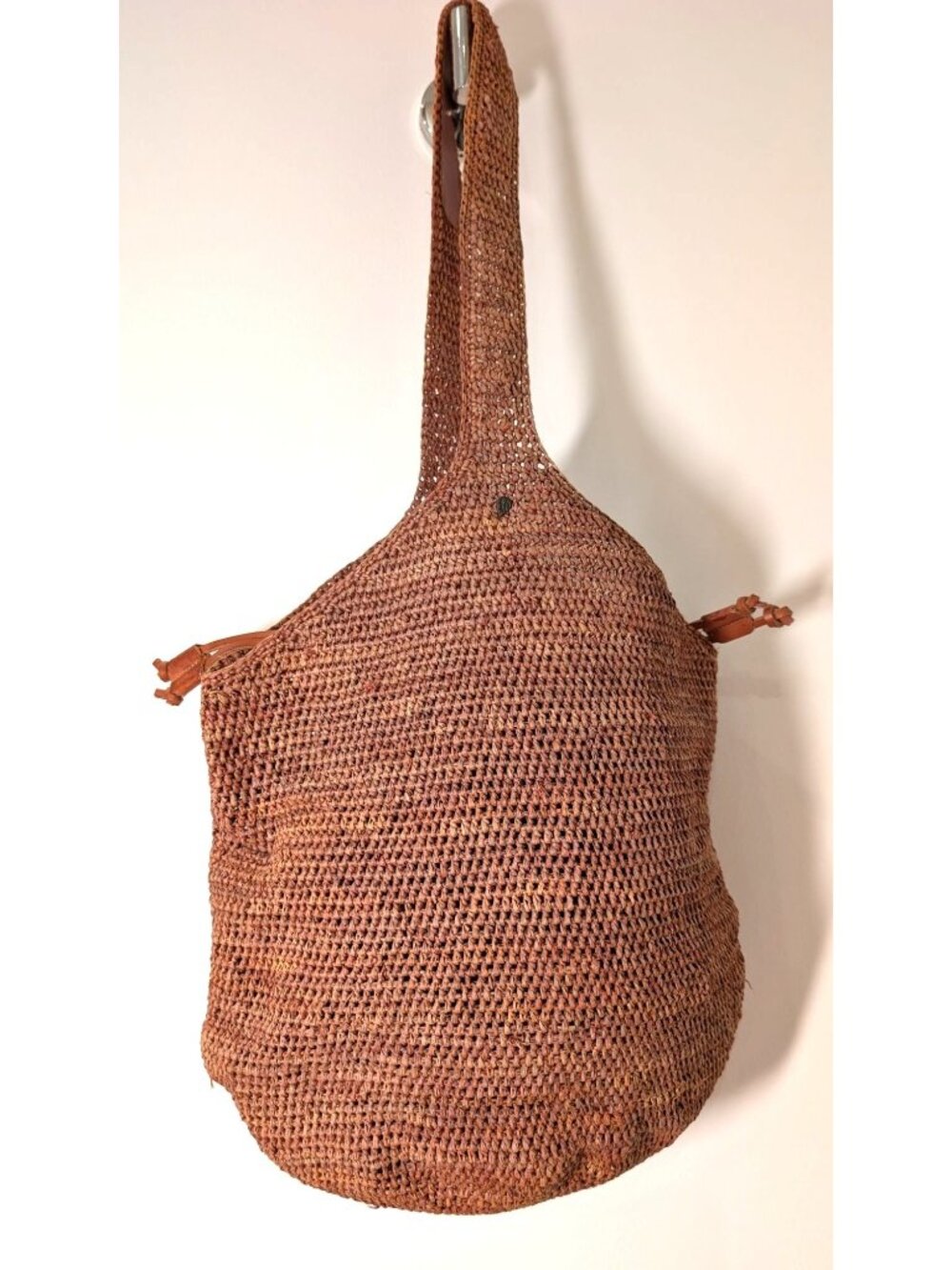 Vintage Helen Kaminski Lani Raffia Crochet Sac in Natural
